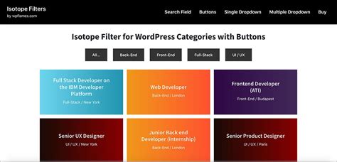 Filter Buttons Wordpress
