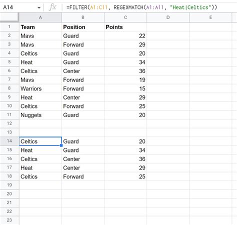 Filter Column Range