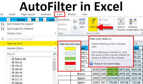 Filter Definition In Excel