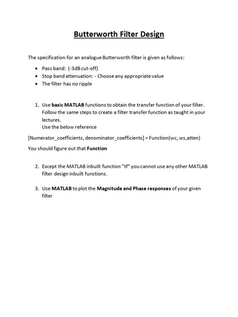 Filter Design Tutorial Pdf