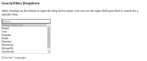Filter Dropdown Js