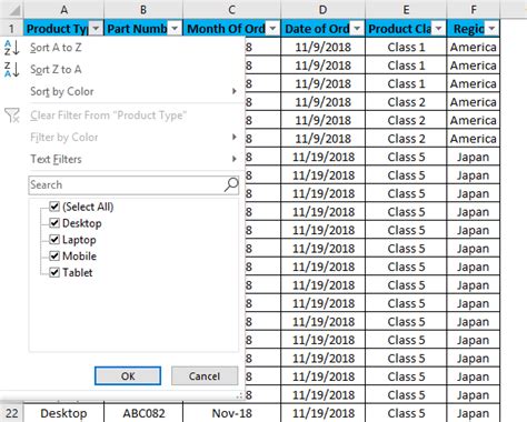Filter Example In Excel