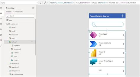 Filter Example Powerapps