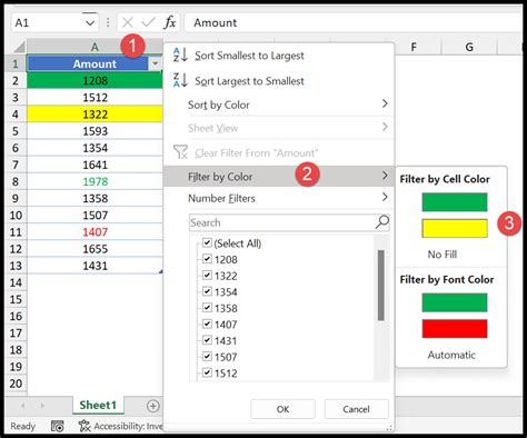 Filter Excel Column By Color