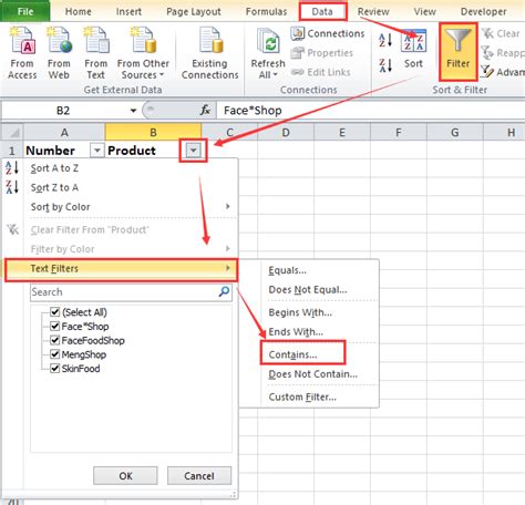 Filter Excel Wildcard