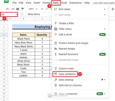 Filter Function Data Validation