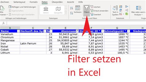 filter in excel tabelle erweitern
