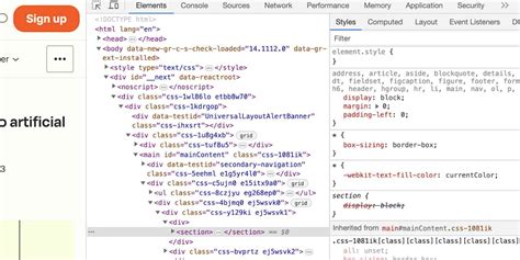 Filter Inspect Element