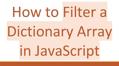 Filter Javascript Dictionary
