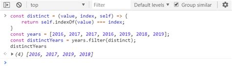 Filter Javascript Distinct