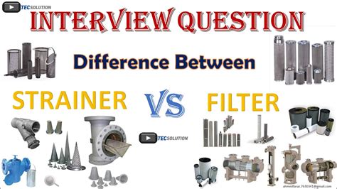 Filter Or Strainer Difference
