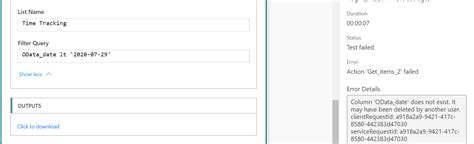 Filter Query Column Does Not Exist
