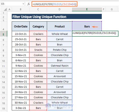 Filter Unique Values in Excel