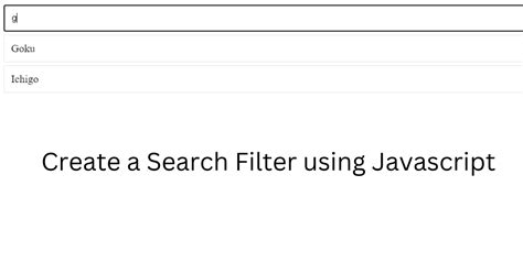 Filter Using Javascript