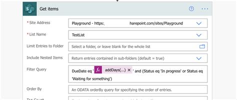 Filter Query in SharePoint Get Items in Power Automate