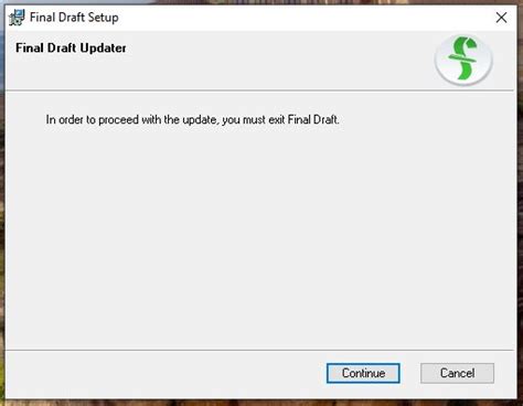 Final Draft Update Error