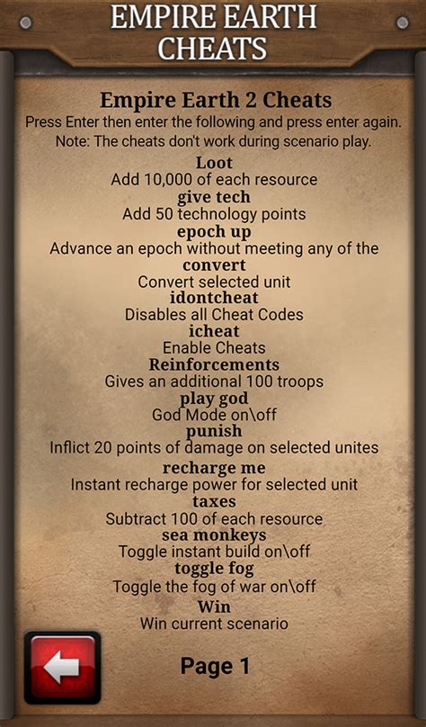 Final Earth 2 Cheat Codes