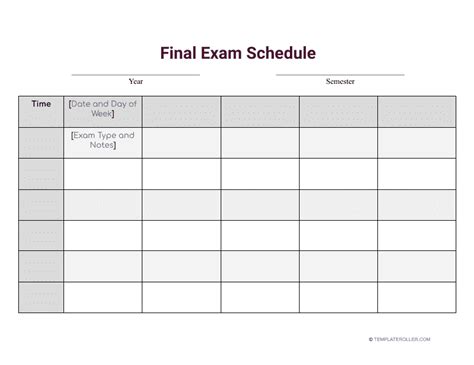 final exam schedule ut