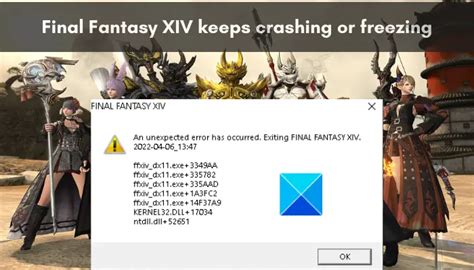 final fantasy 14 keeps crashing