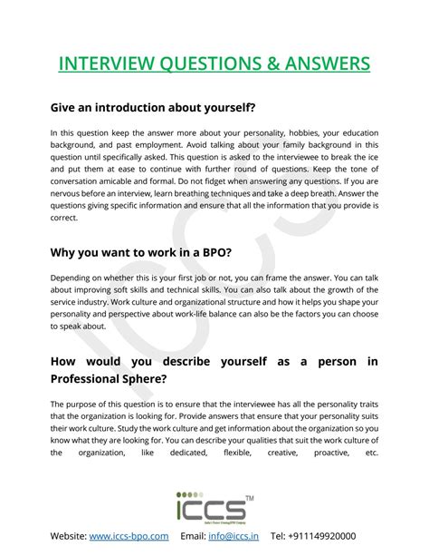 final interview questions and answers bpo for freshers