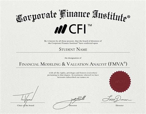 finance certificate