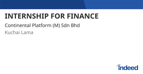 finance internship indeed