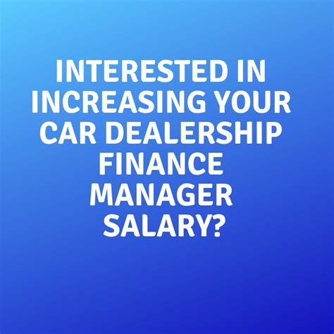 finance manager car dealership salary