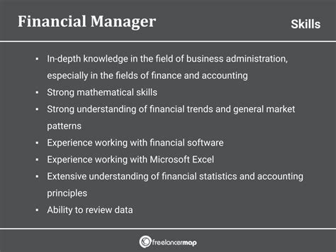 finance manager skills and abilities