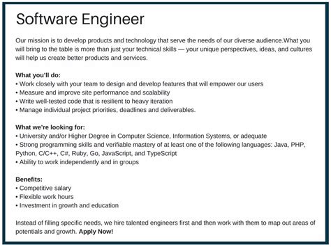 finance software engineer job description