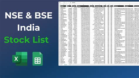 finance stock list nse