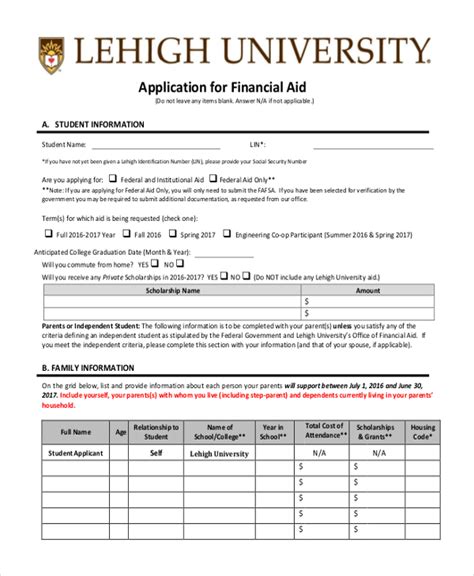 financial aid forms unr