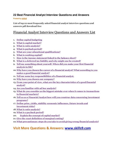 financial analyst behavioral interview questions and answers