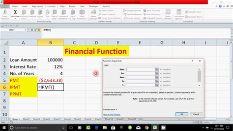 financial functions in excel formula