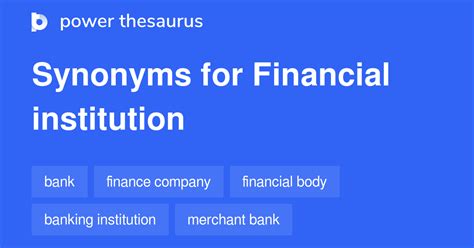 financial institution synonym