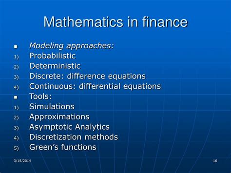 financial mathematics in quantitative methods