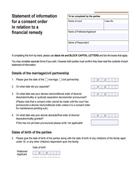 financial order by consent gov.uk