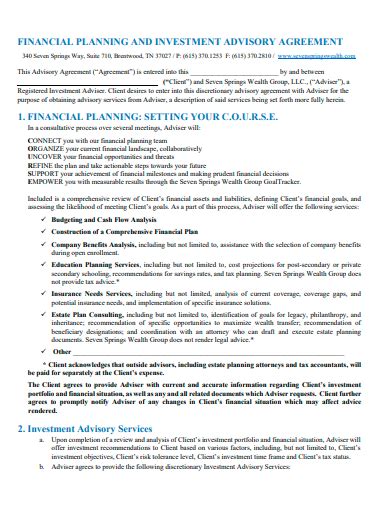 financial planning advisory