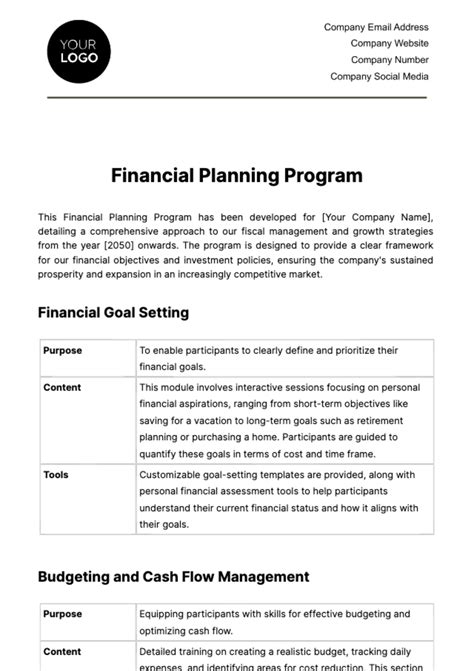 financial program