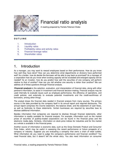 financial ratio analysis and interpretation example pdf class 12