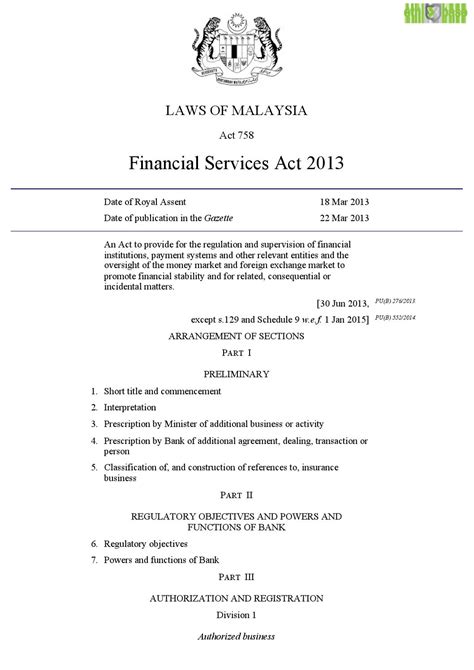 financial services act malaysia