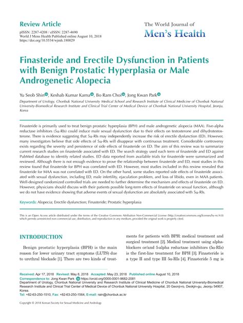 Finasteride and Erectile Dysfunction