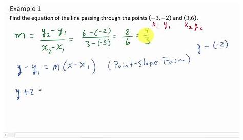 2 3 Find The Equation Of A Line Passing Through Two Points Using Point Slope Form Point Slope Form Point Slope Slope Intercept Form