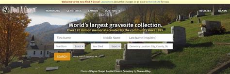 find a grave - website