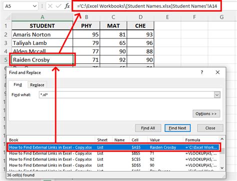 find and replace external links in excel