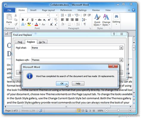 find and replace in word keyboard shortcut