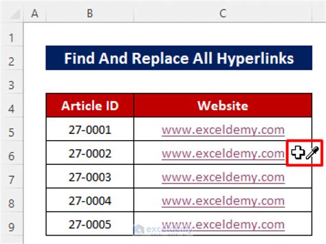 find and replace multiple hyperlinks in excel