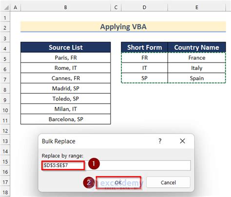 find and replace multiple words in word from excel list vba