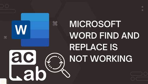 find and replace not working in word