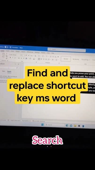 find and replace shortcut key in ms word