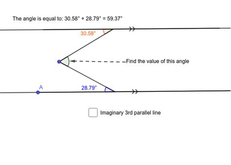 find angle between two parallel lines